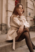 Tie Front Shacket - Cream