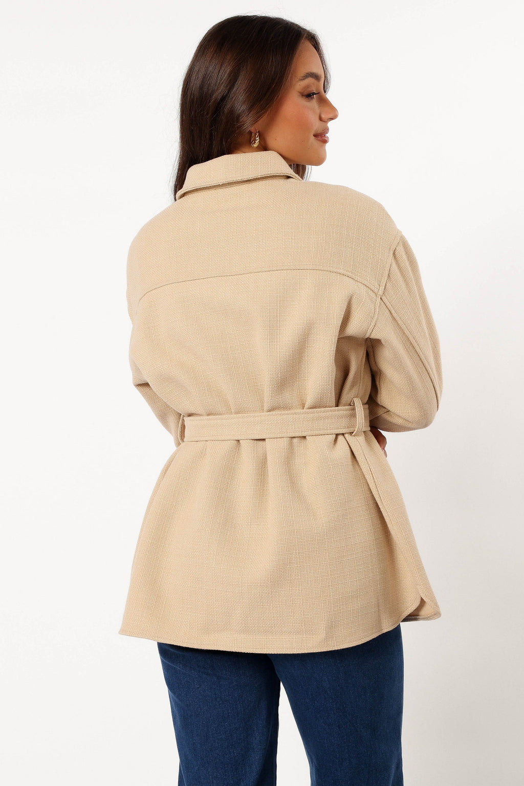Tie Front Shacket - Cream