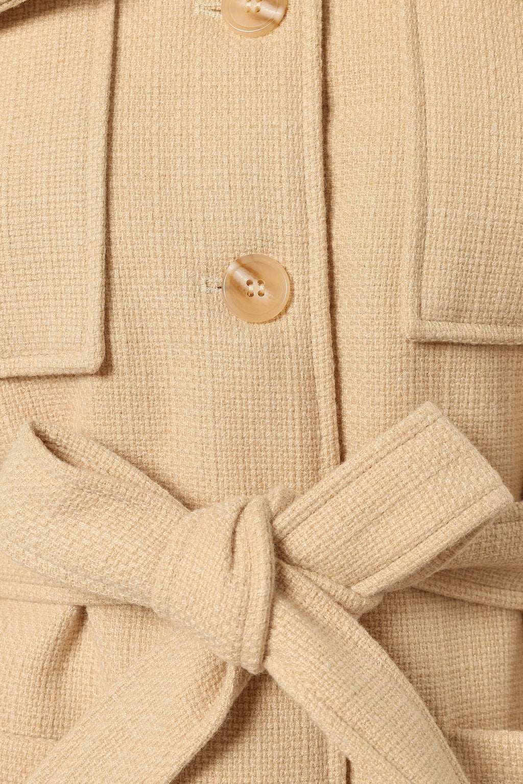 Tie Front Shacket - Cream