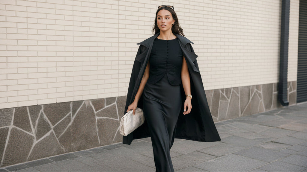 Button Front Trench Coat - Charcoal