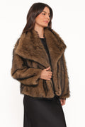 Fur Collar Jacket - Brown