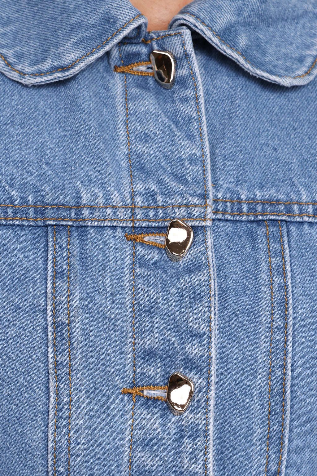 Cropped Denim Jacket - Mid Blue
