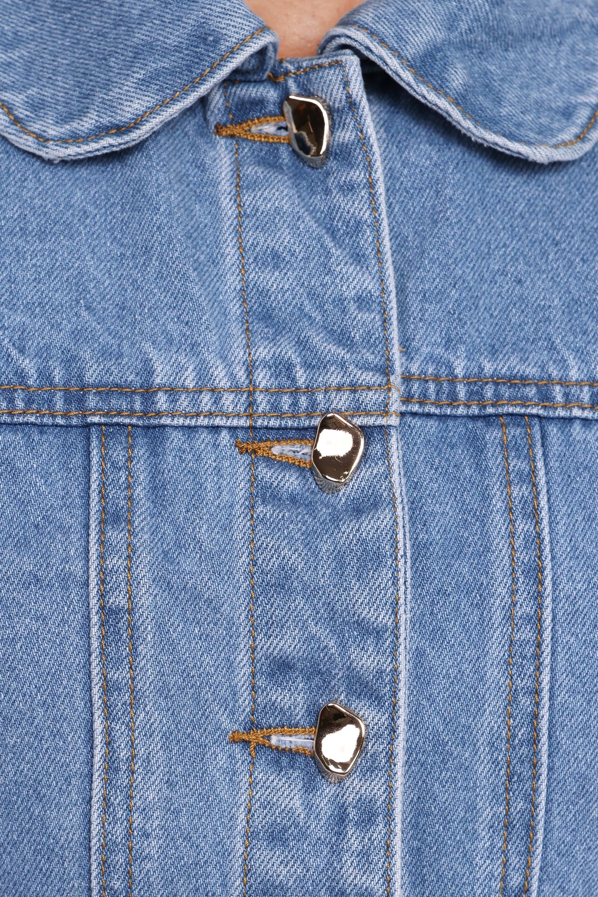 Cropped Denim Jacket - Mid Blue