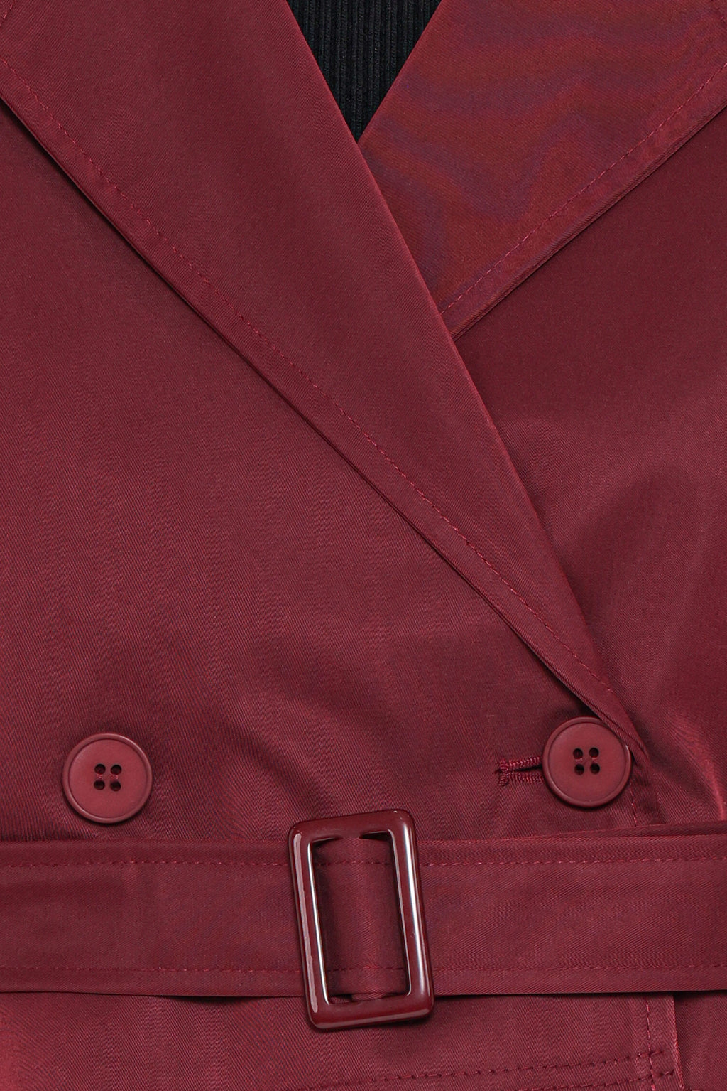 Crop Trench Jacket - Burgundy
