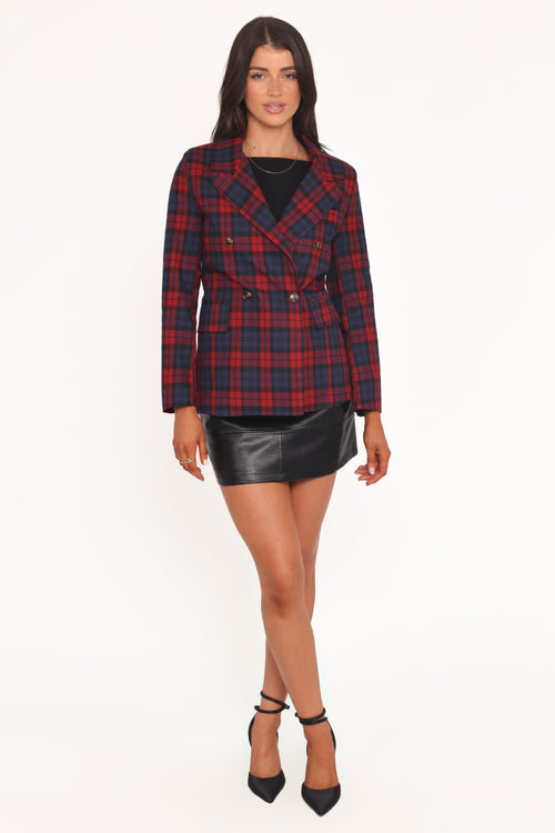 Blazer -  Red Plaid