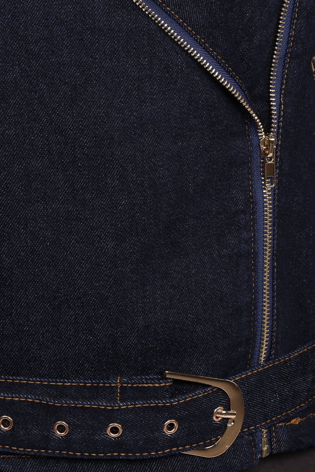 Denim Moto Jacket - Dark Indigo