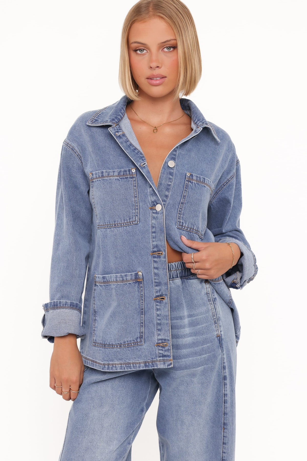 Denim Utility Jacket - Medium Wash