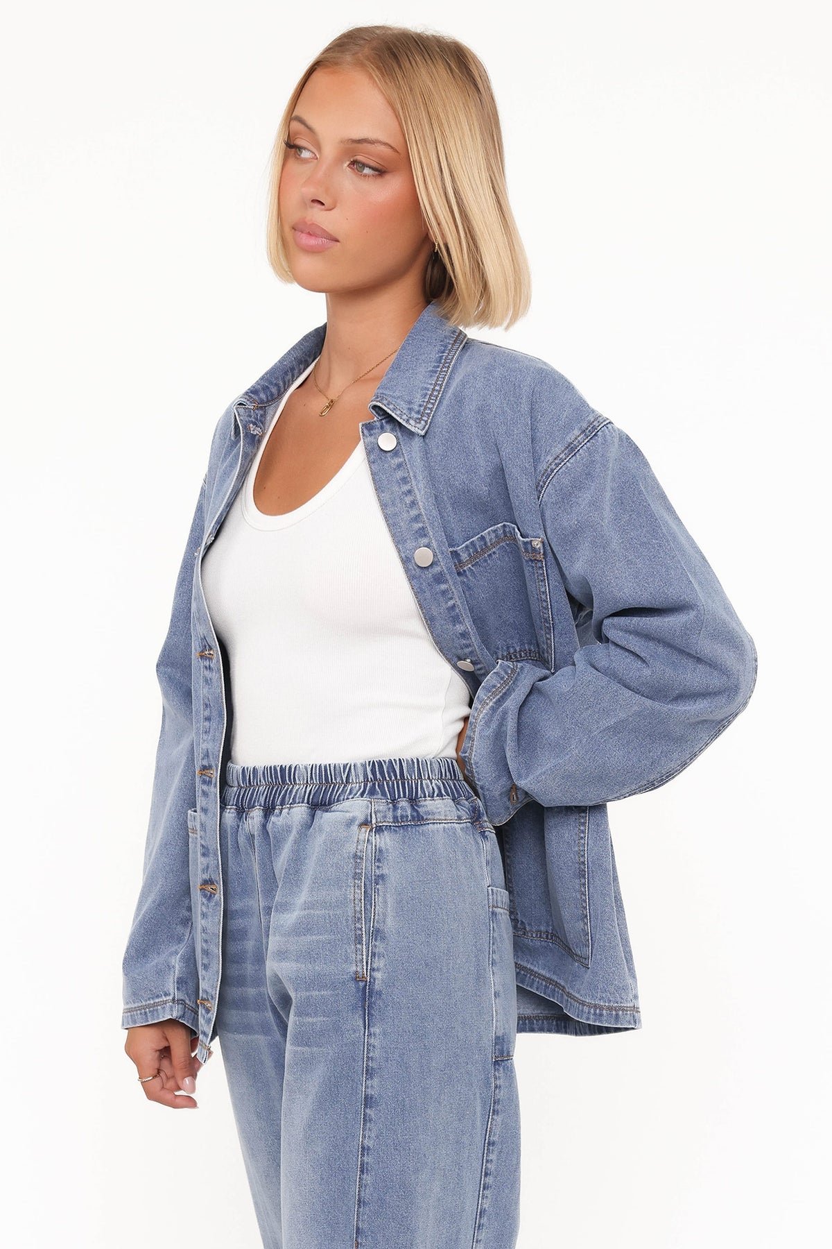 Denim Utility Jacket - Medium Wash