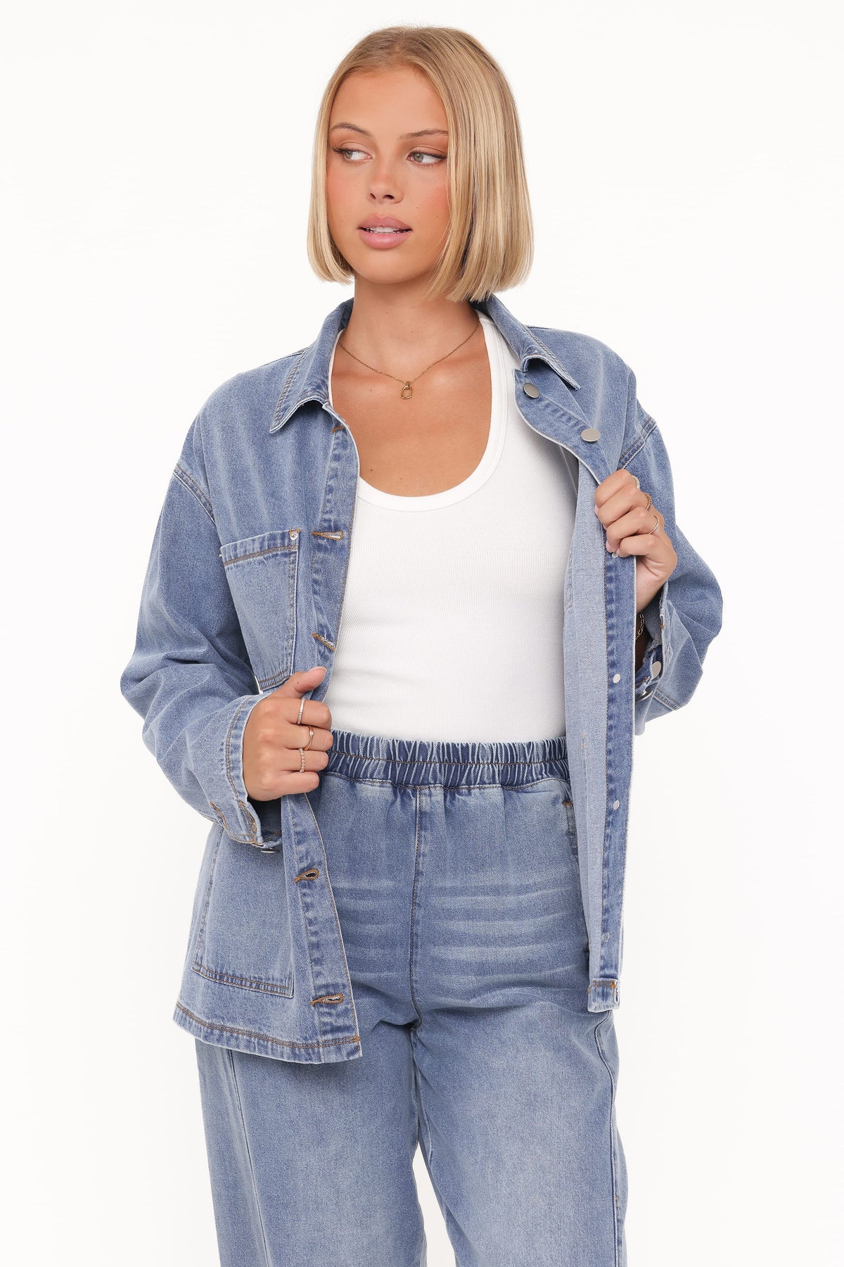 Denim Utility Jacket - Medium Wash