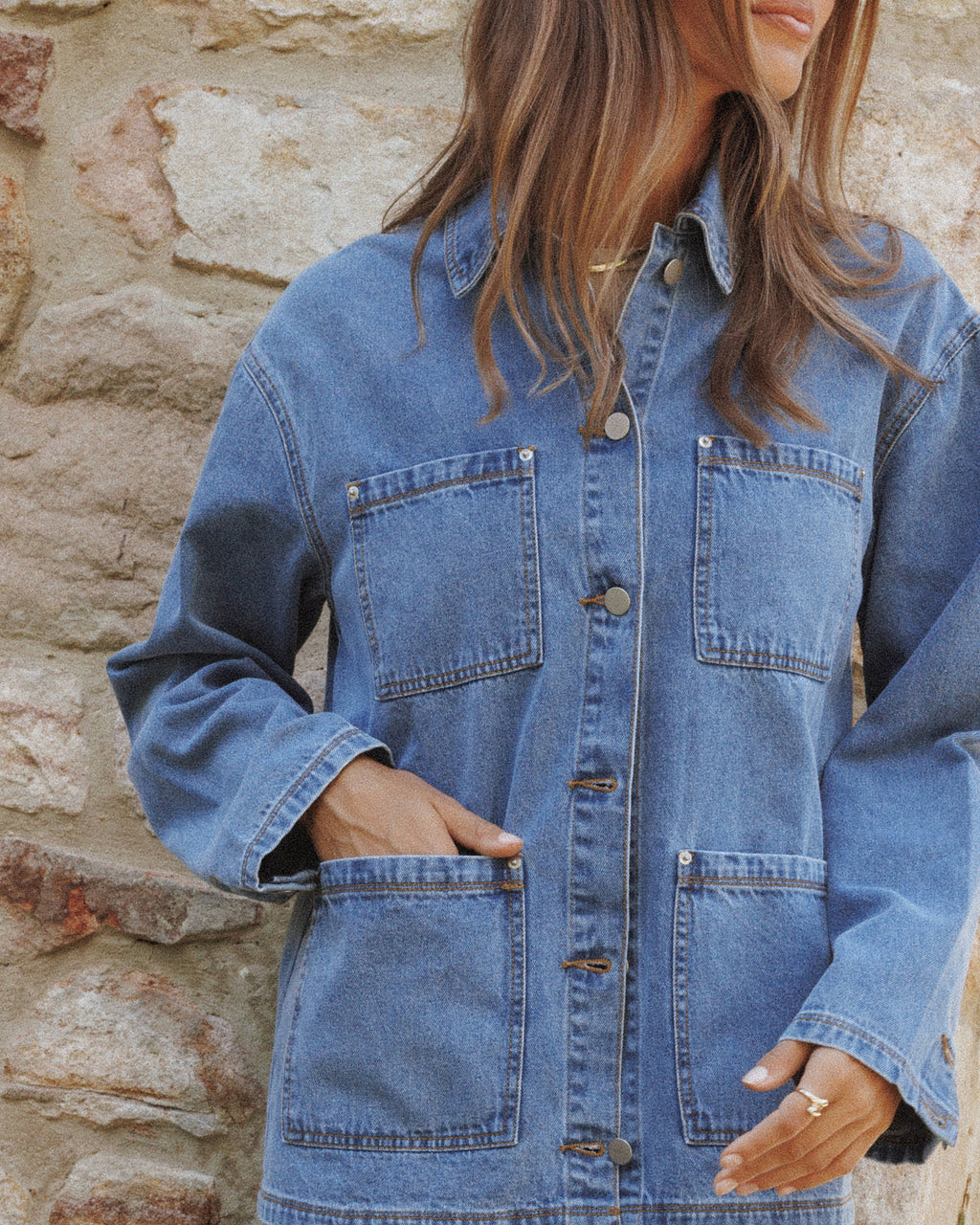 Denim Utility Jacket - Medium Wash