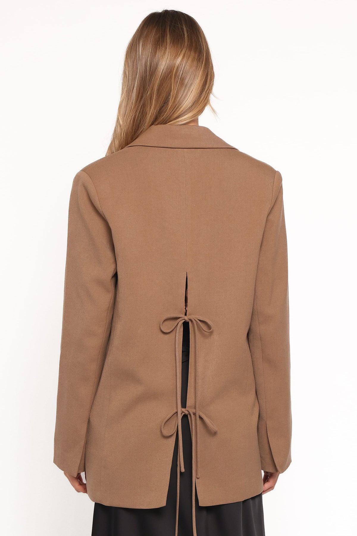 Tie Back Blazer - Tan