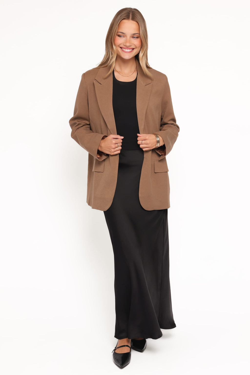 Tie Back Blazer - Tan