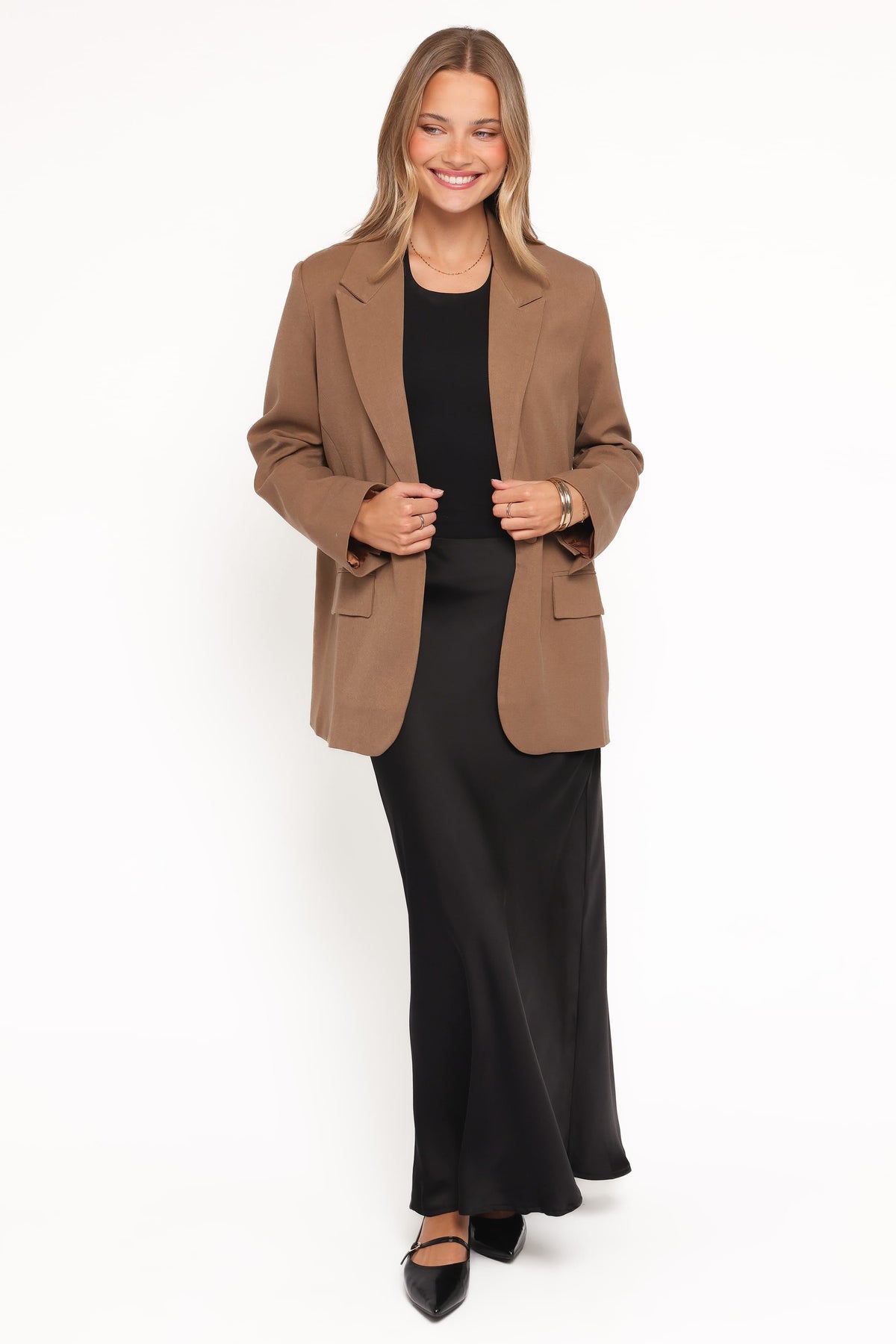 Tie Back Blazer - Tan