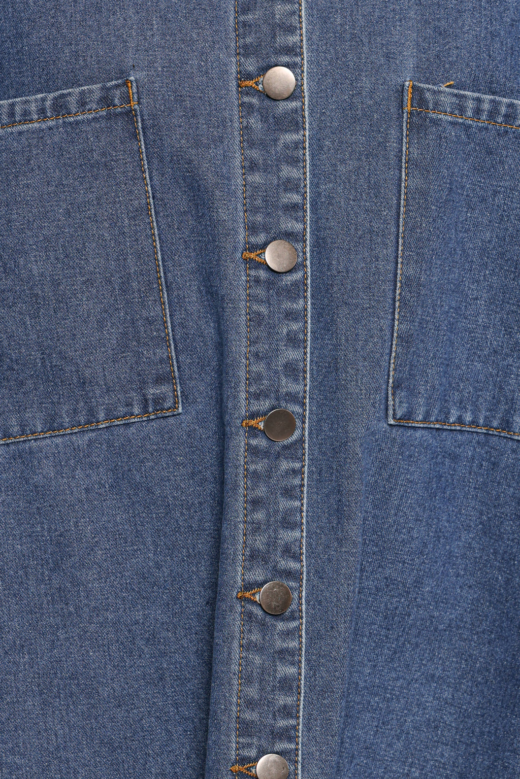 Frayed Edge Denim Shacket - Denim