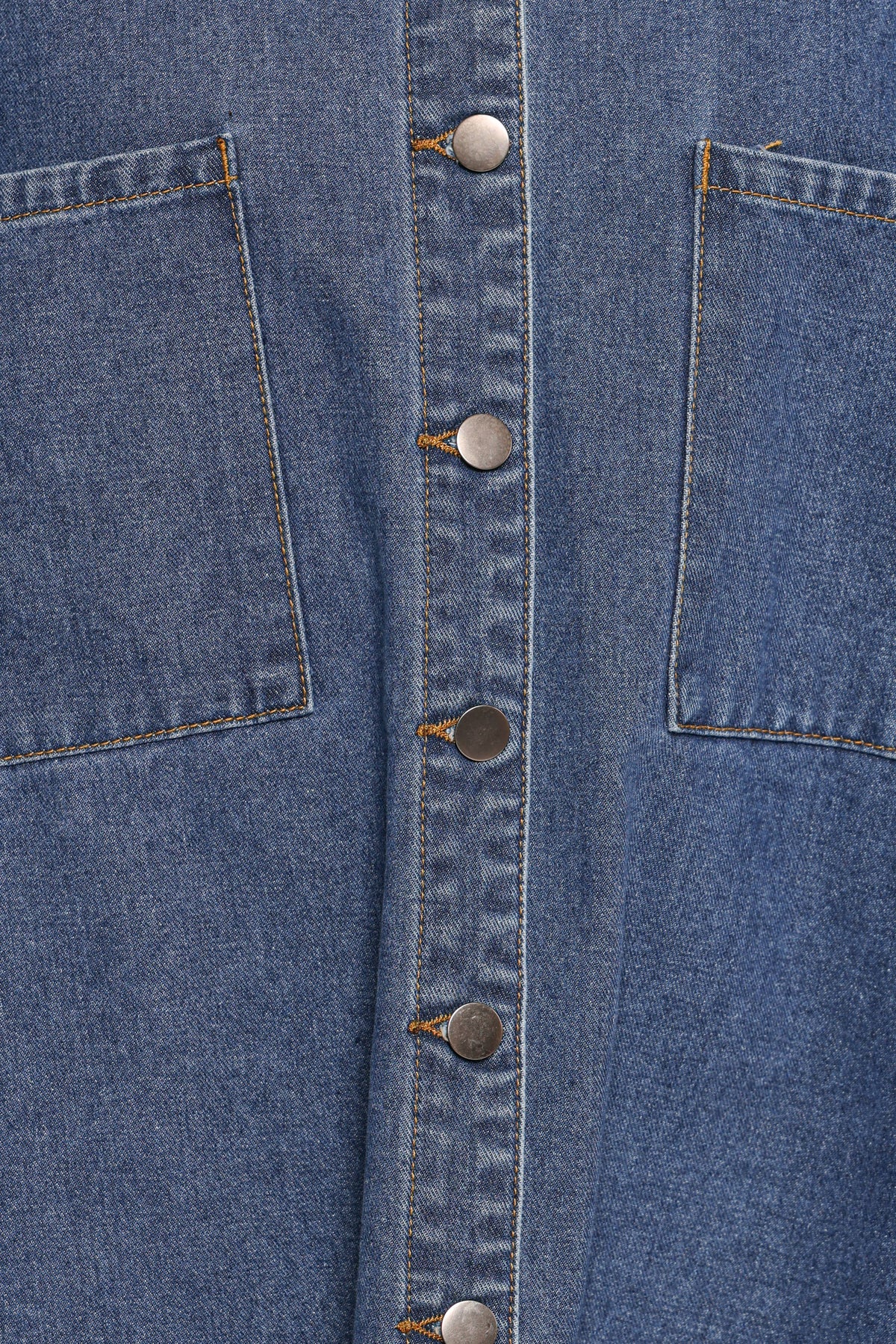 Frayed Edge Denim Shacket - Denim