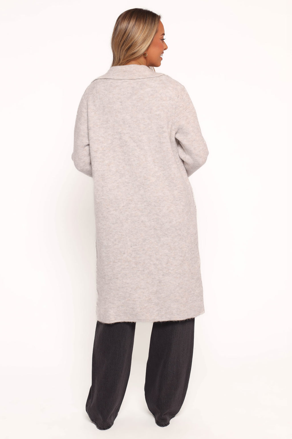 Button Front Coatigan - Grey