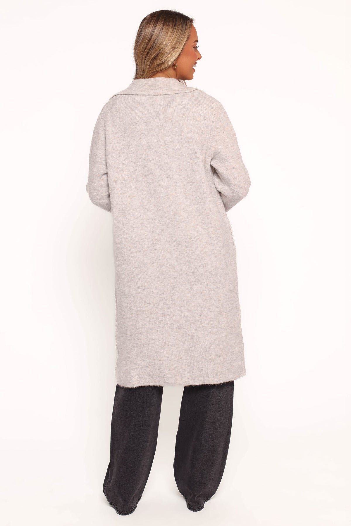 Button Front Coatigan - Grey