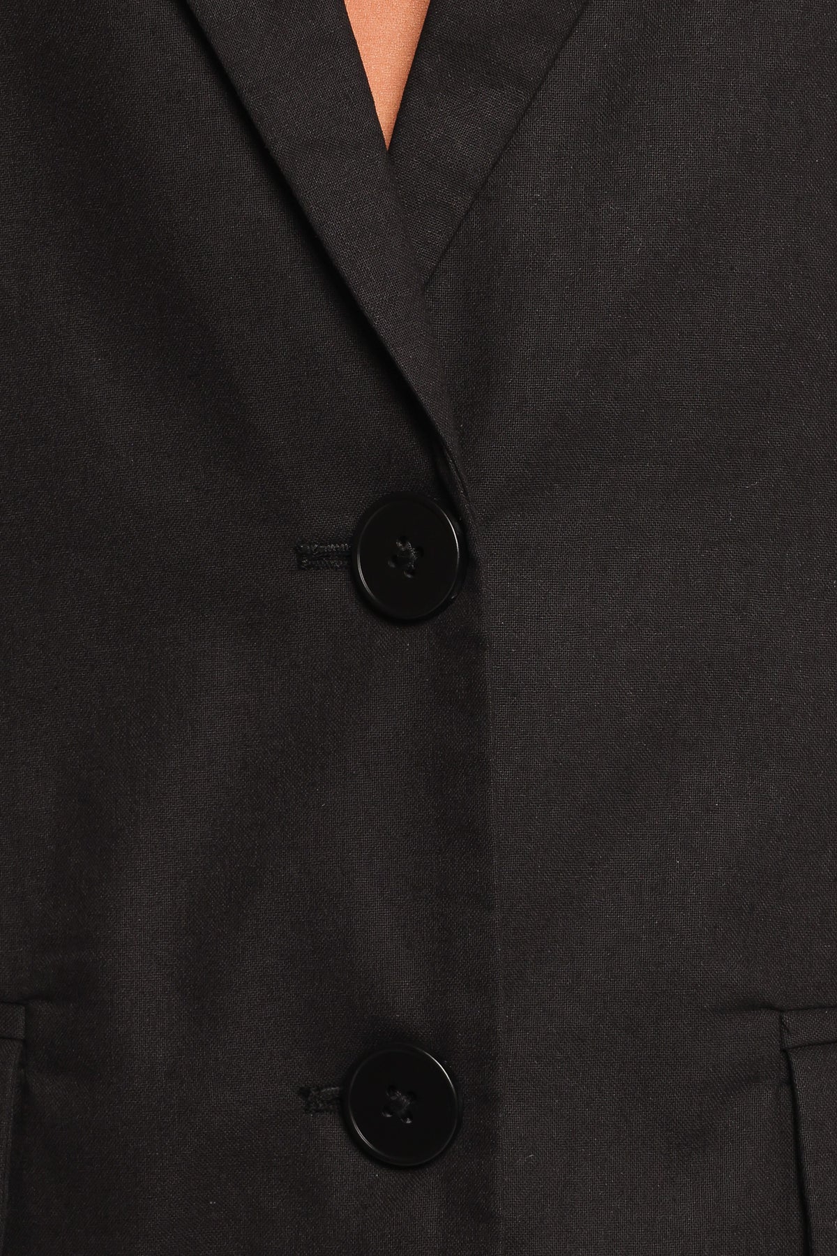 Short Sleeve Blazer Top - Black